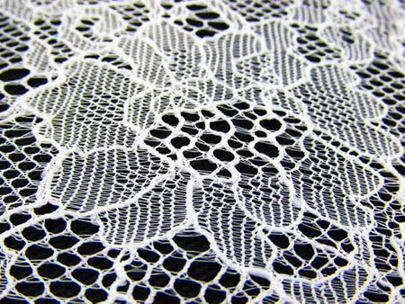 Koronka 140cm tiulowa podkład biała