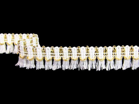 Taśma 1,5cm frędzel bawełna biała