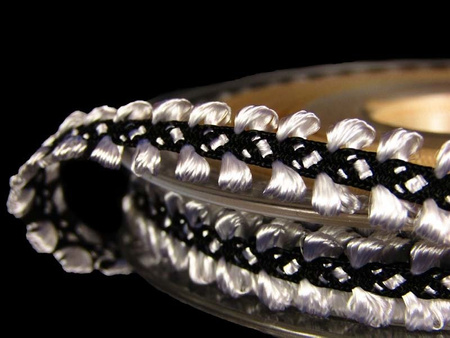 Taśma 1cm galonowa biało-czarna