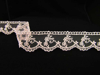 Koronka 3cm tiulowa pudrowy róż