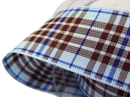 Wstążka 25mm kratka BLACKBERRY błękitna