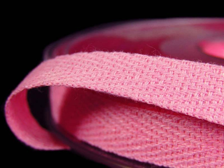 Taśma 10mm bawełniana jodełka róż