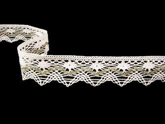Koronka 5cm bawełniana biało-lniana