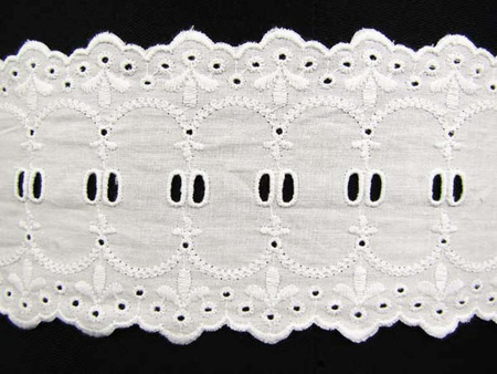 Wstawka 9cm haft angielski biała