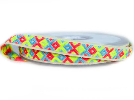 Taśma 10cm żakard ecru-multi