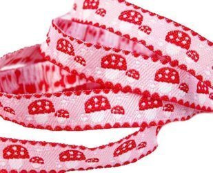 Taśma 12mm żakard GRZYBEK róż