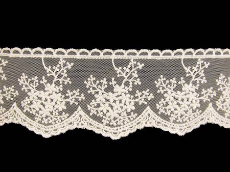 Koronka 7cm tiulowa bawełna ivory