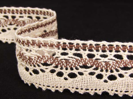 Koronka 3cm bawełniana naturalno-brązowa