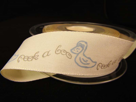 Wstążka 25mm tafta KACZUSZKA błękitna