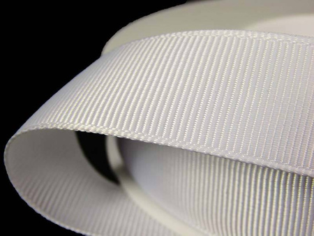 Taśma 20mm ryps poliestrowa biała