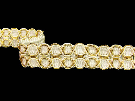 Taśma 1,8cm galonowa ivory-złota