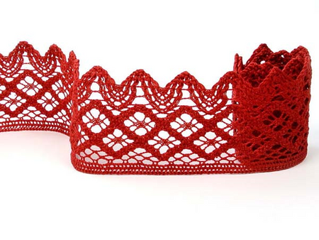 Koronka 6,8cm bawełniana czerwona malina