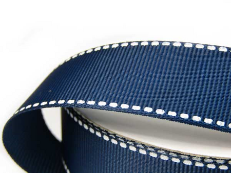 Taśma 2cm ryps stebnowana granat