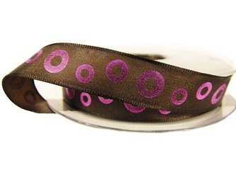 Wstążka 16mm tafta KOŁA fiolet