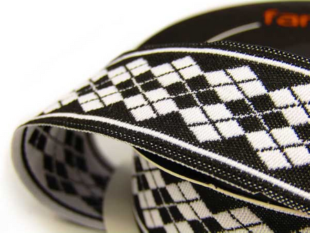 Taśma 20mm żakard ROMB czarna