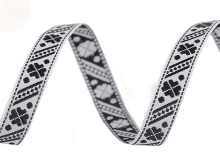 Taśma 10mm żakard KONICZYNKA czarna