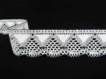 Koronka 5,5cm bawełniana biało_czarna