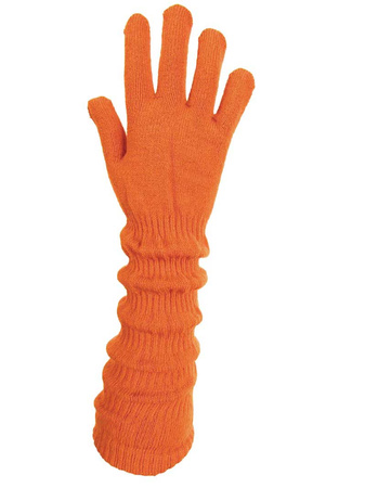 Rękawiczka DZIANA młodzieżowa marszczona ciemny pomarańcz