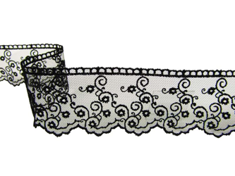 Koronka 4,5cm tiulowa czarna
