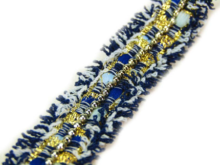 Taśma 2,5cm ozdobna "CHANEL" granat