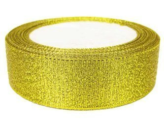 Wstążka 25mm lurex złota