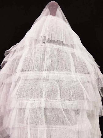 Tkanina tiulowa FALBANA jasnoróżowa