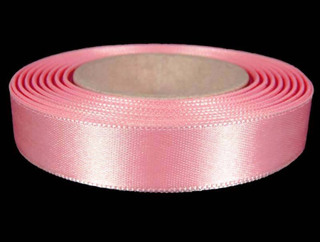 Wstążka 15mm atlas róż brzoskwinia