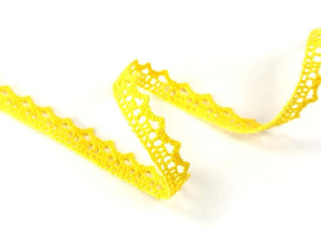 Koronka 1cm bawełniana żółta
