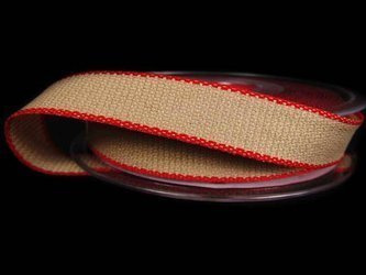 Taśma 15mm tkana HOPSACK czerwona