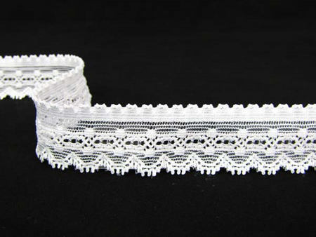 Koronka 2,5cm elastyczna biała