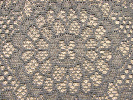 Koronka 140cm stabilna poliester popiel