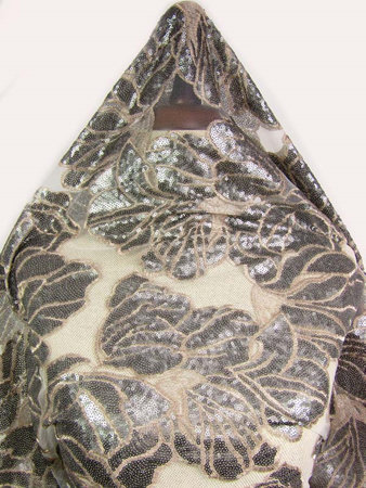 Tkanina 150cm tiulowa z cekinem popiel