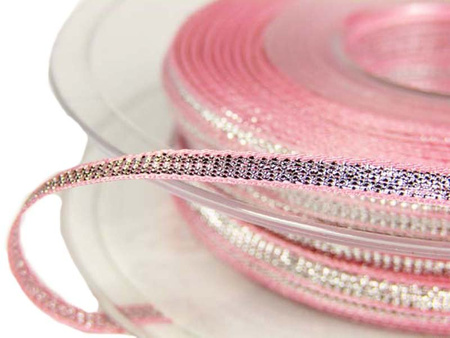 Wstążka 3mm lurex róż