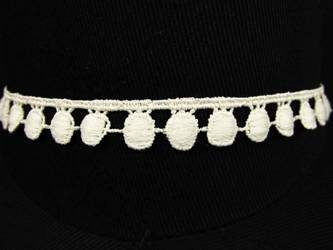 Taśma 1cm BĄBELEK poliester ivory