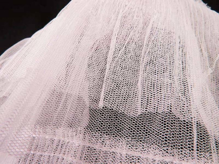 Tkanina tiulowa FALBANA jasnoróżowa