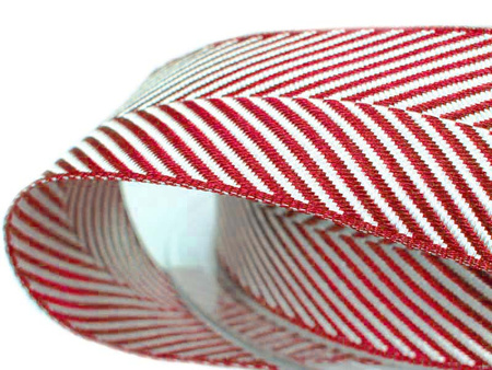 Taśma 25mm tkana HERRINGBONE bordo