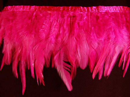 Taśma 12cm FRĘDZEL pióra amarantowa