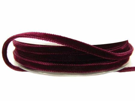 Aksamitka 5mm dwustronna burgund
