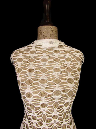 Koronka 140cm bawełniana klockowa biała