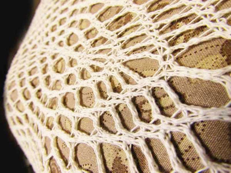 Koronka 120cm bawełniana klockowa biała