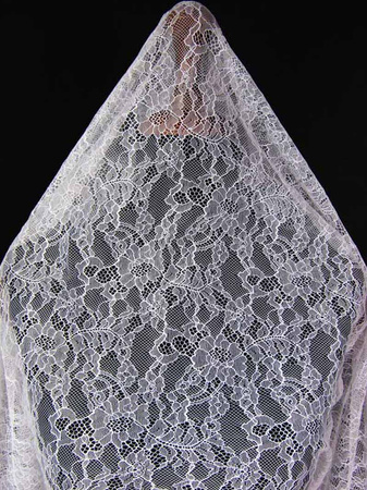 Koronka 140cm tiulowa podkład biała