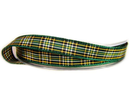 Wstążka 10mm kratka szkocka Irish National