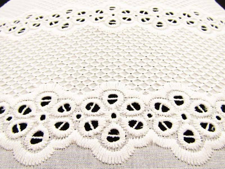 Koronka 140cm bawełniana haft angielski ivory