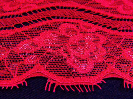 Wstawka 8cm elastyczna czerwona malina