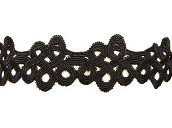 Koronka 7cm gipiurowa poly czarna