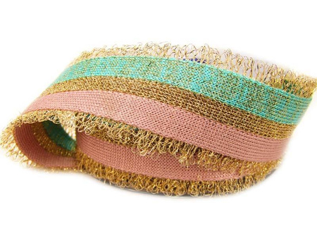 Taśma 40mm ozdobna dziana PASY turkus