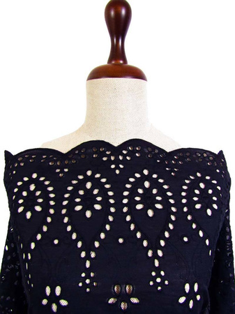 Koronka haft angielski granat