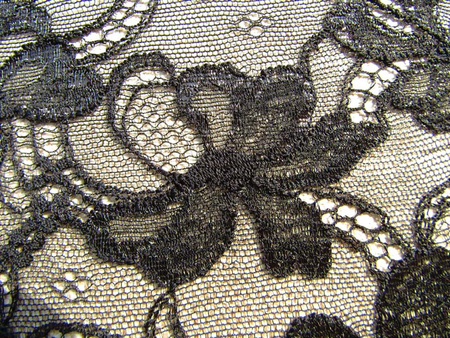 Koronka 129cm tiulowa elastyczna podkład czarna