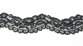 Koronka 8cm stabilna czarna