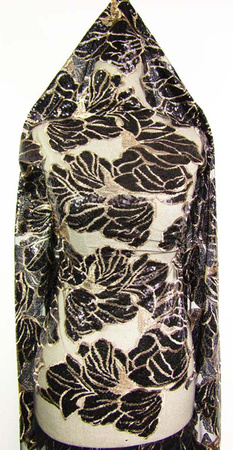 Tkanina 150cm tiulowa z cekinem czarna